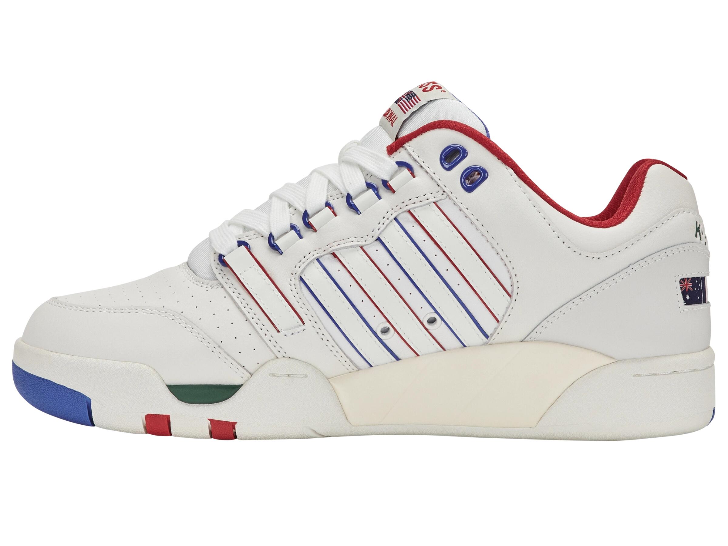 Zapatillas K-SWISS SI-18 INTERNATIONALC hombre, blancas con rojo y azul 5/5
