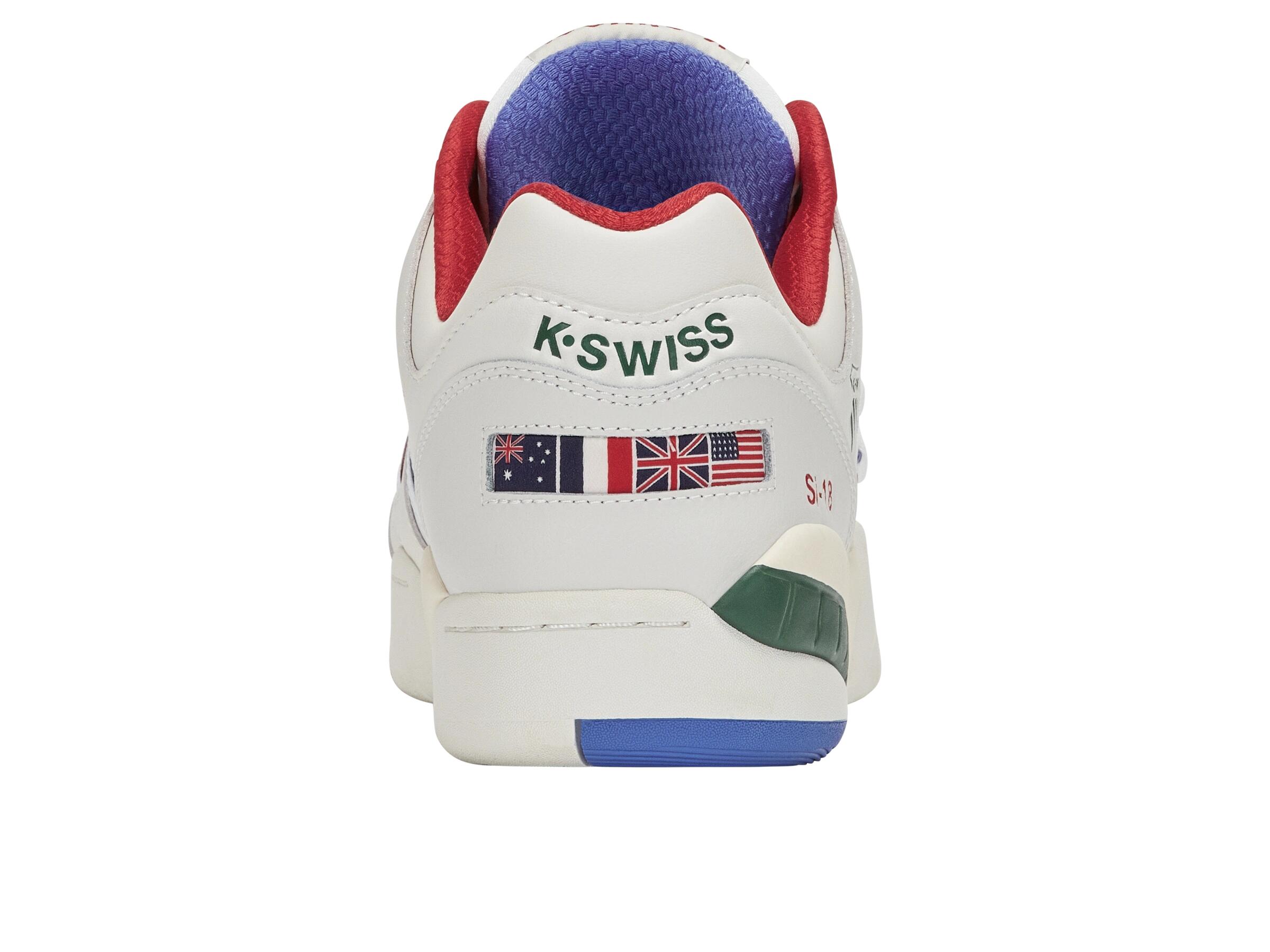 Zapatillas K-SWISS SI-18 INTERNATIONALC hombre, blancas con rojo y azul 4/5