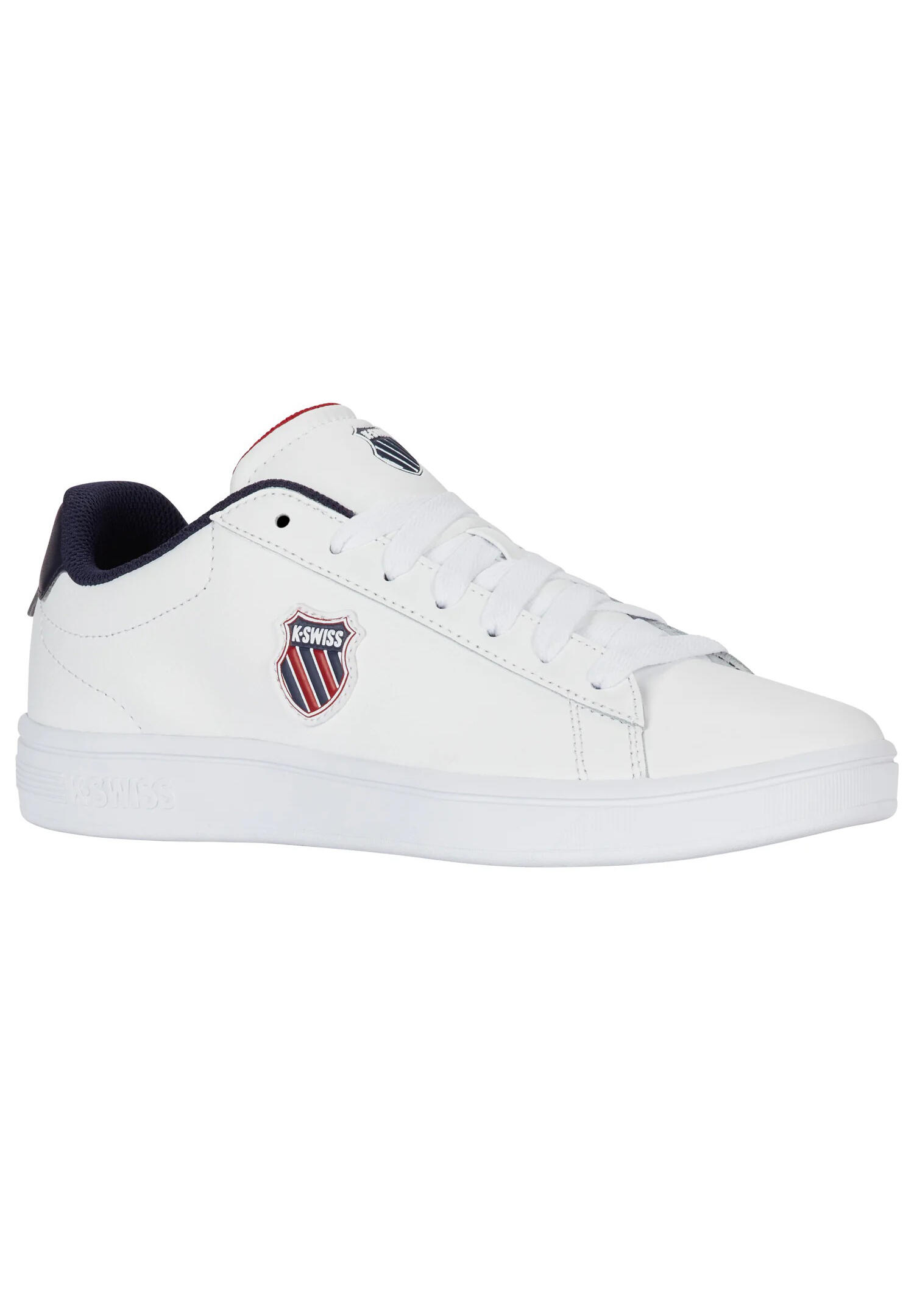 Męskie sneakersy K-Swiss COURT SHIELD II WHITE/PEACOAT/SAMBA RED-M (04412-983-M)