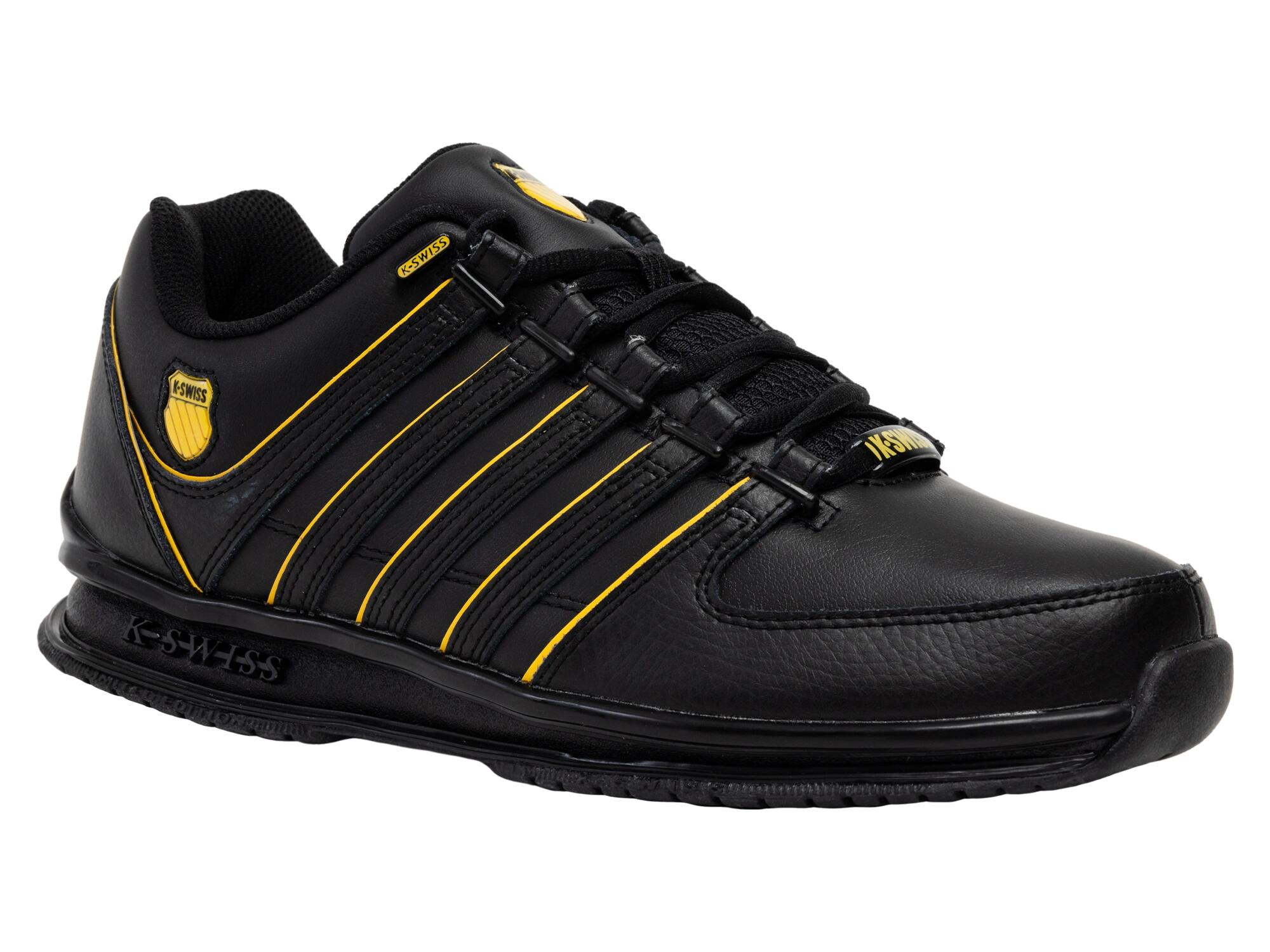 K-SWISS baskets basses homme, noir-jaune, polyvalentes loisirs et voyages 2/5