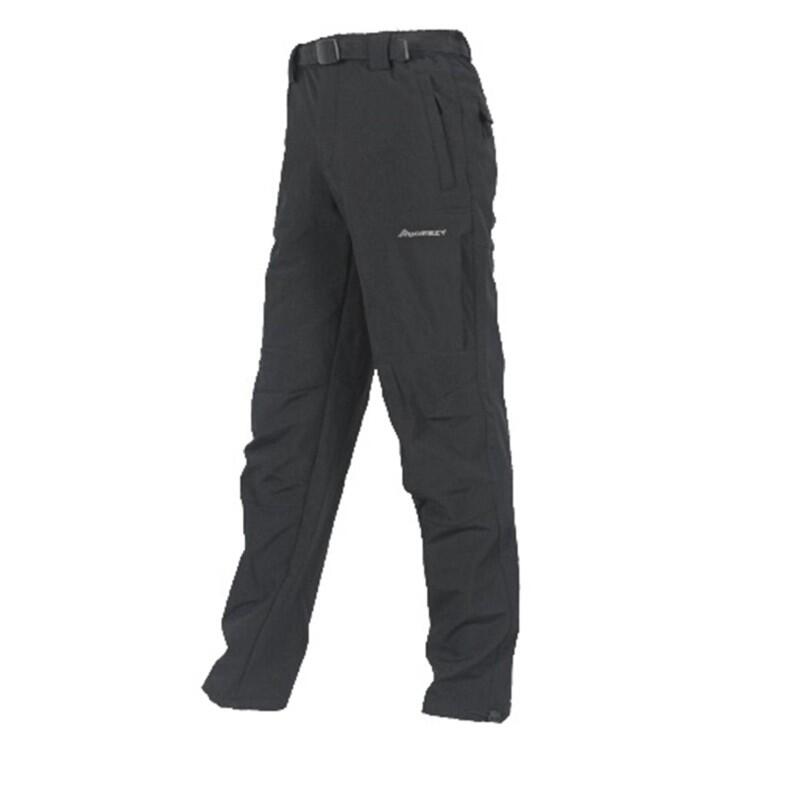 Pantalón - Montaña - Hombre - Softshell, Forro - Tryn - Negro 3/4