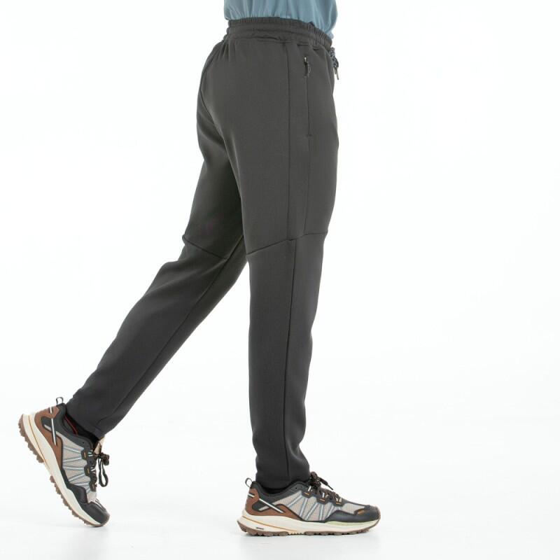 Pantalón deportivo - Cintura media, 2 bols., cordón - Negro/Gris 3/4