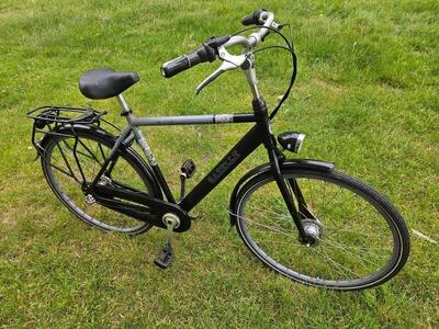 Gazelle esprit zwart - heren city speed, 3 versnellingen, tweedehands.