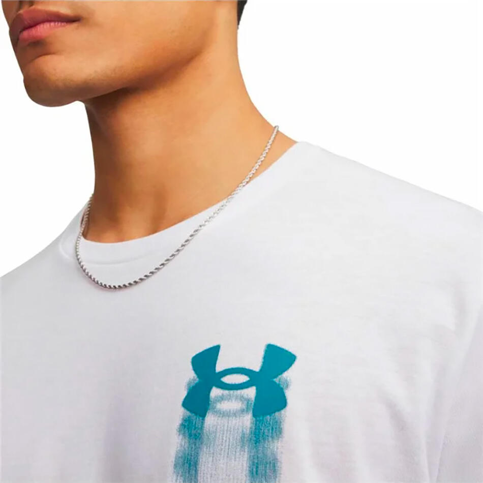 T-shirt UA Blur Logo pour homme Under Armour Blanc 3/3