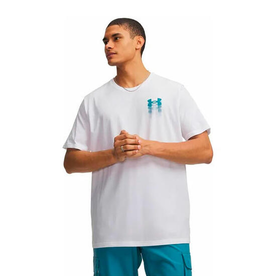 T-shirt UA Blur Logo pour homme Under Armour Blanc