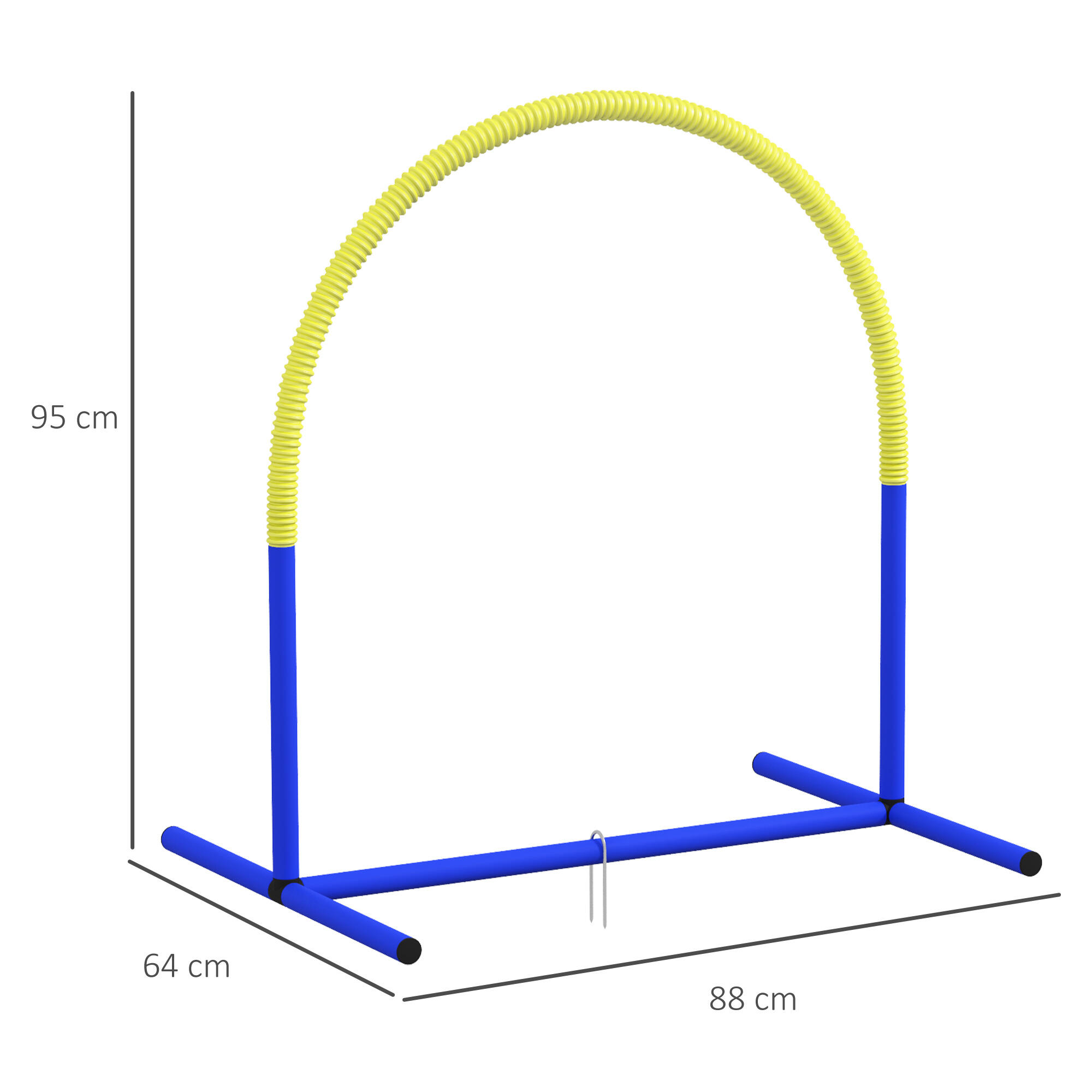 PawHut Set Agility Dog con 4 Archi e Borsa da Trasporto Blu e Giallo 3/7