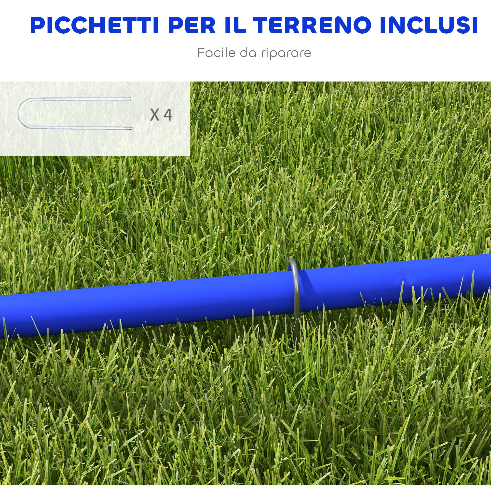PawHut Set Agility Dog con 4 Archi e Borsa da Trasporto Blu e Giallo 5/7