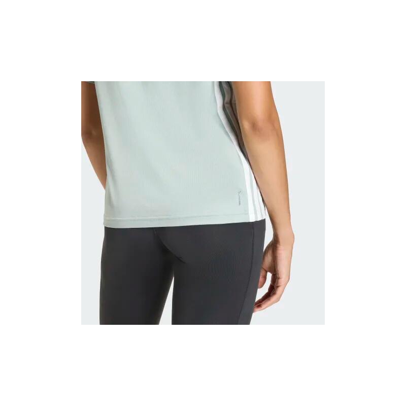 T-shirt Adidas Essentials 3-Stripes femme WOSA/WHITE, polyester recyclé 3/4