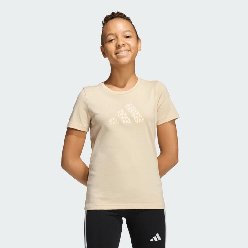 Adidas Mädchen T-Shirt Beige mit Animal-Print KG0103 3/4