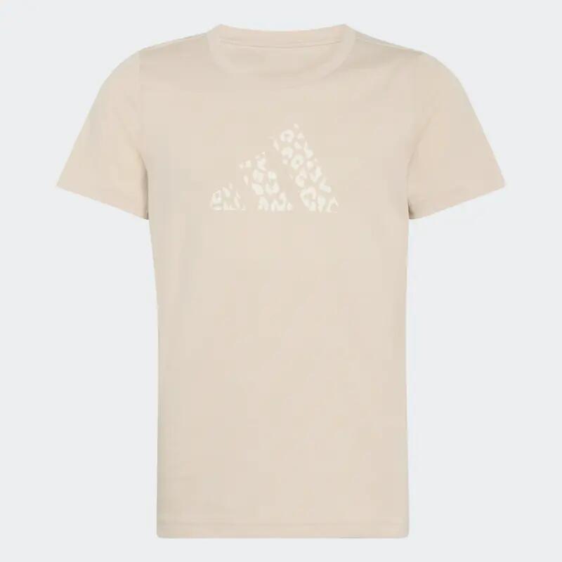 Tricou Adidas junior bej cu imprimeu animal, 100% bumbac