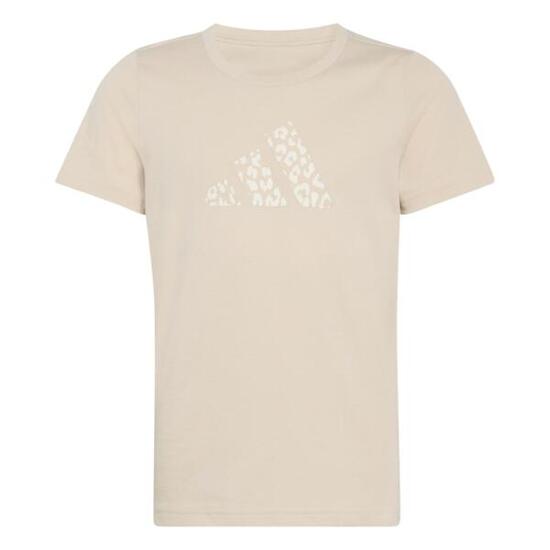 Adidas Mädchen T-Shirt Beige mit Animal-Print KG0103