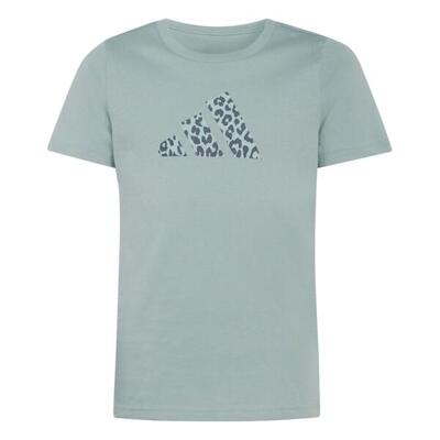 T-shirt Adidas bambina Animal Print verde KG0104
