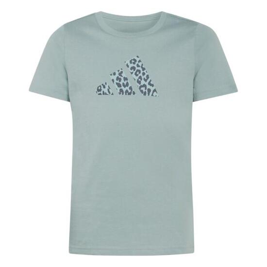 T-shirt Adidas bambina Animal Print verde KG0104