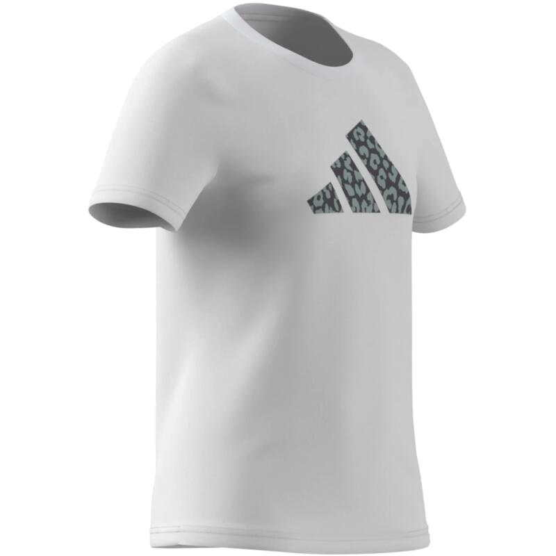 T-shirt Adidas Fille Blanc Animal Print KA2986 3/4