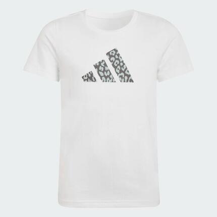 T-shirt Adidas Fille Blanc Animal Print KA2986