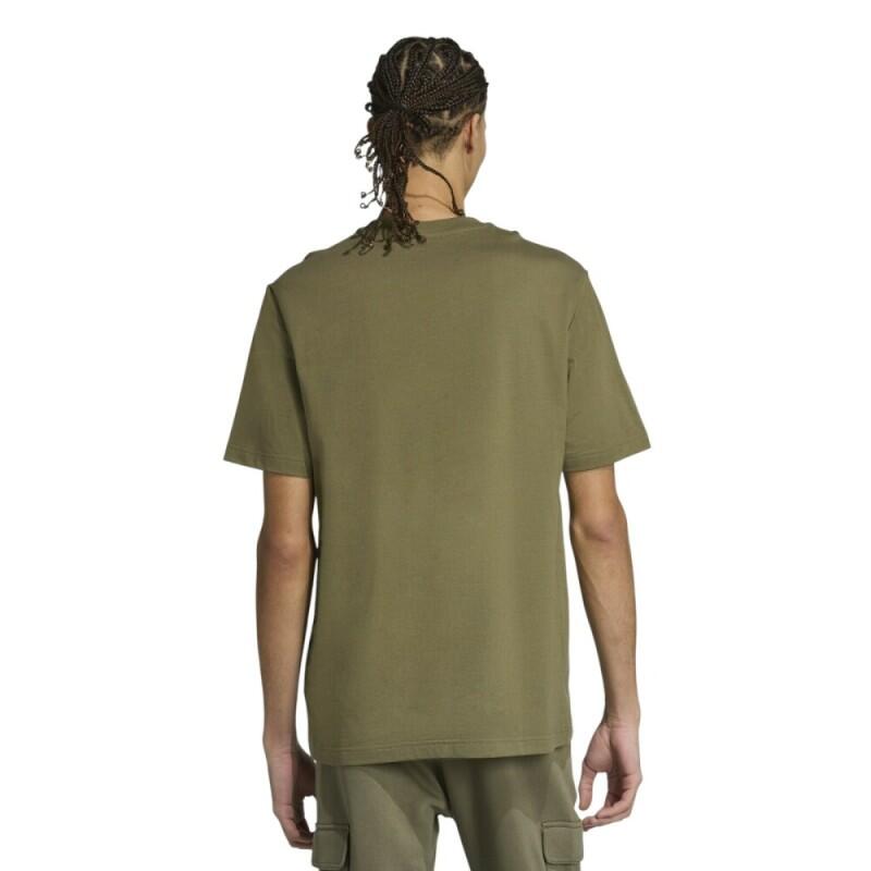 Adidas T-Shirt grün mit Camo-Logo aus Baumwollstrick 3/3