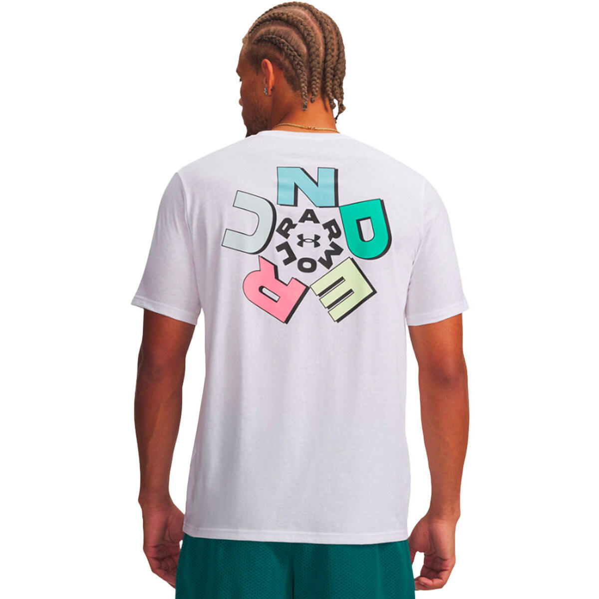 T-shirt UA M Radial pour homme Under Armour Blanc 2/3
