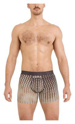 Boxer Saxx Smooth Flex Light Compression Cinza/Amarelo Homem 2/4