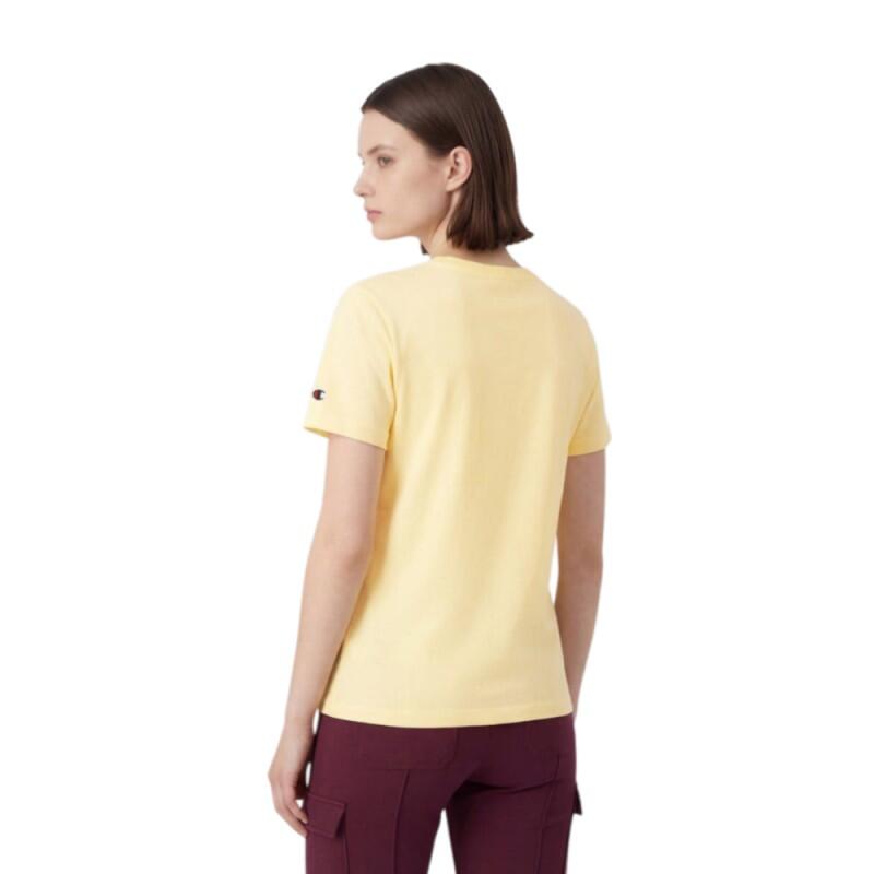 Camiseta manga corta Champion mujer amarillo - algodón premium 3/3