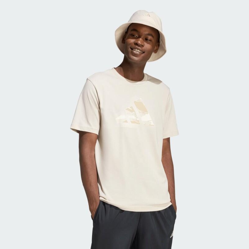 Camiseta Adidas Camo Modern Logo Graphic JZ7495 Beige Algodón Hombre 3/3