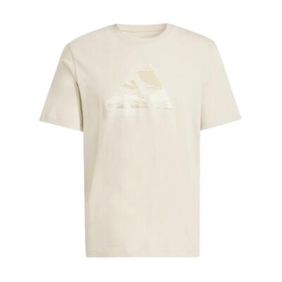 Adidas camo modern logo graphic t-shirt beige