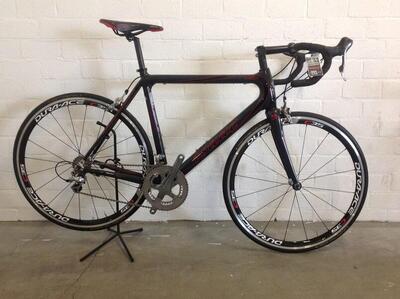 Impulse dura-ace 10v met c35 carbon wielset, 55 cm, rood