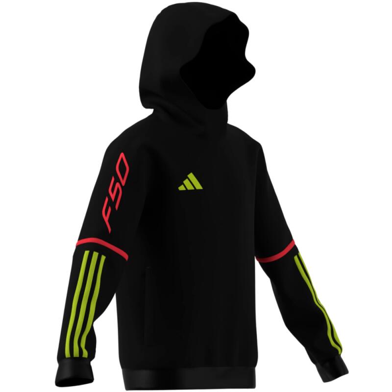 Adidas Junior Unisex Kapuzenpullover KH0461 schwarz mit fluo-Details 3/5