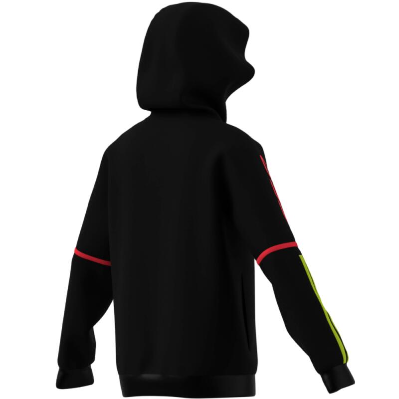 Adidas Junior Unisex Kapuzenpullover KH0461 schwarz mit fluo-Details 5/5