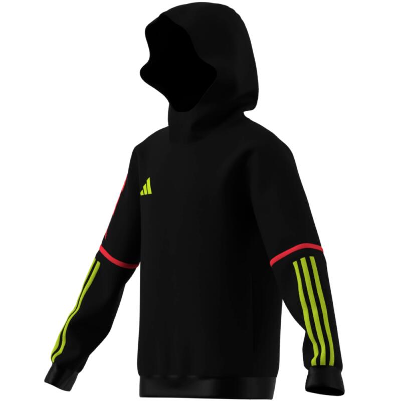 Adidas Junior Unisex Kapuzenpullover KH0461 schwarz mit fluo-Details 4/5