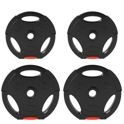 SPORTNOW Kit Pesi con 2 Dischi da 5 kg e 2 Dischi da 2.5 kg con 3 Fori Nero