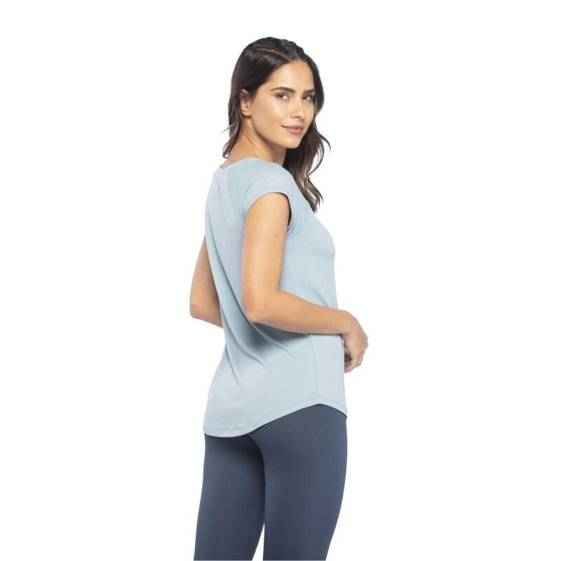 Camiseta Ditchilo T-shirt Ease - manga corta, cuello en V, color peacock blue 2/2