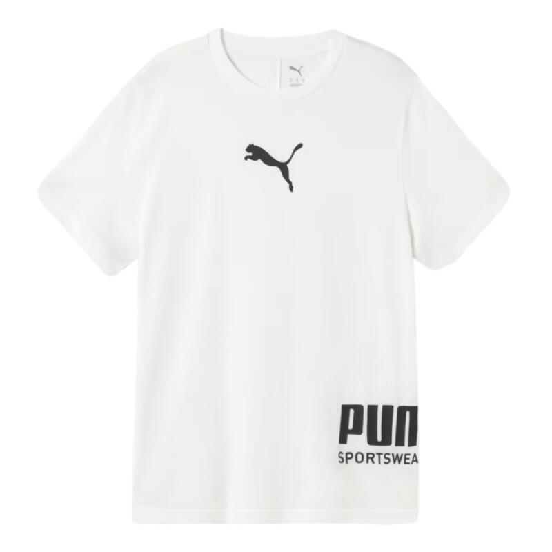 Puma Graphics Tee t-shirt bianco uomo manica corta 100% cotone 1/2