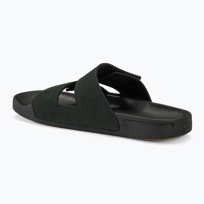 Papuci bărbați Quiksilver Rivi Leather Double Adjust negri 1