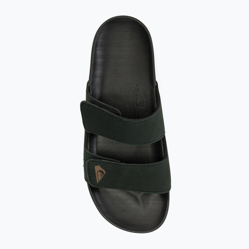 Papuci bărbați Quiksilver Rivi Leather Double Adjust negri 1