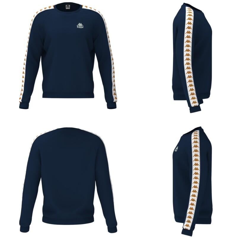 Sweatshirt Kappa homme bleu col rond avec bande jacquard 5/5