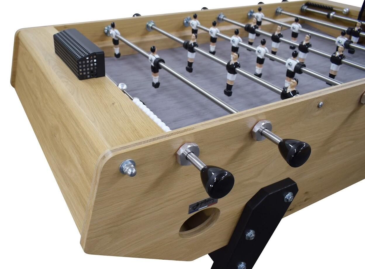 Baby-Foot en chêne massif, design moderne avec poignées rondes, modèle Black Oak 3/5