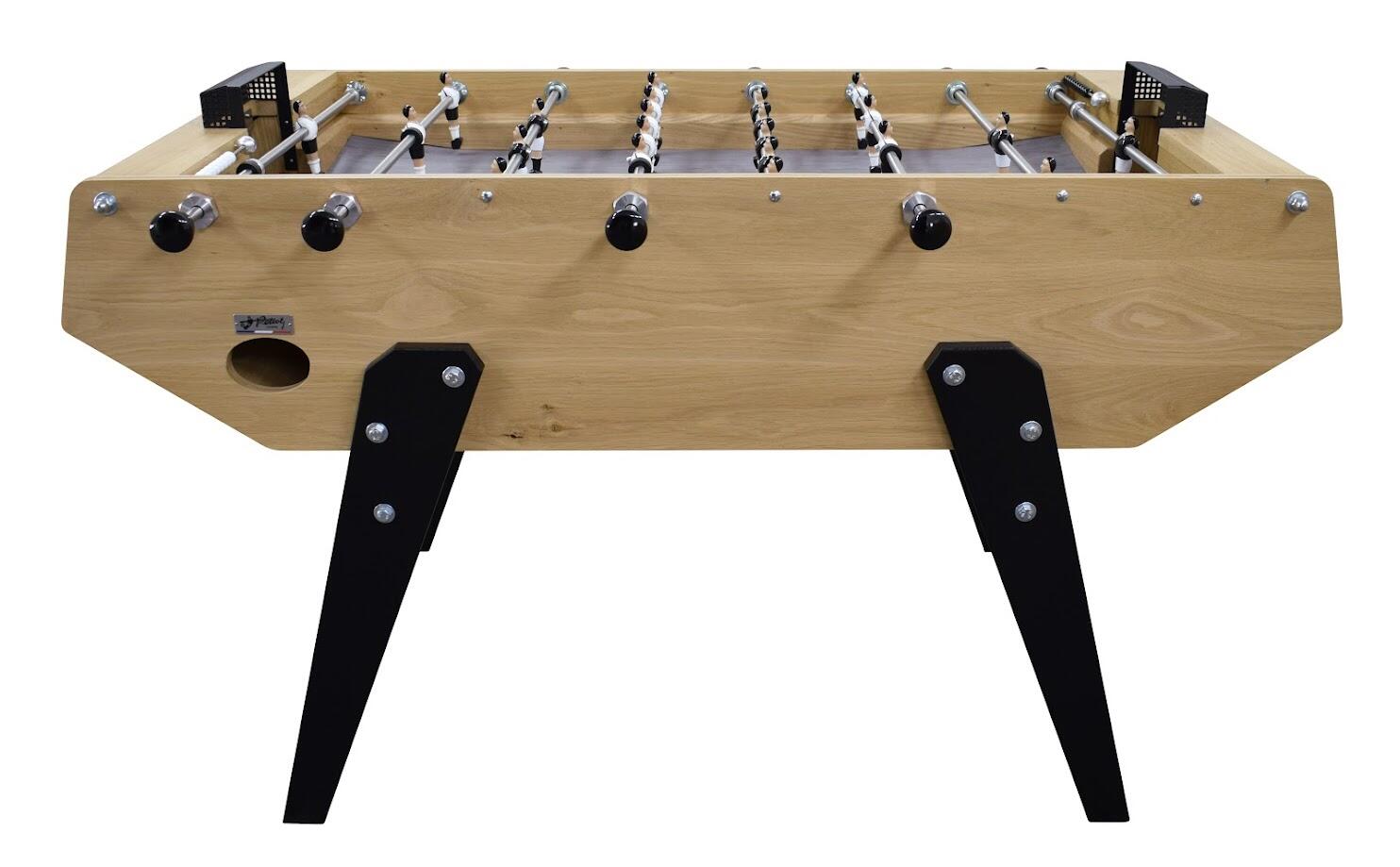 Baby-Foot en chêne massif, design moderne avec poignées rondes, modèle Black Oak 2/5