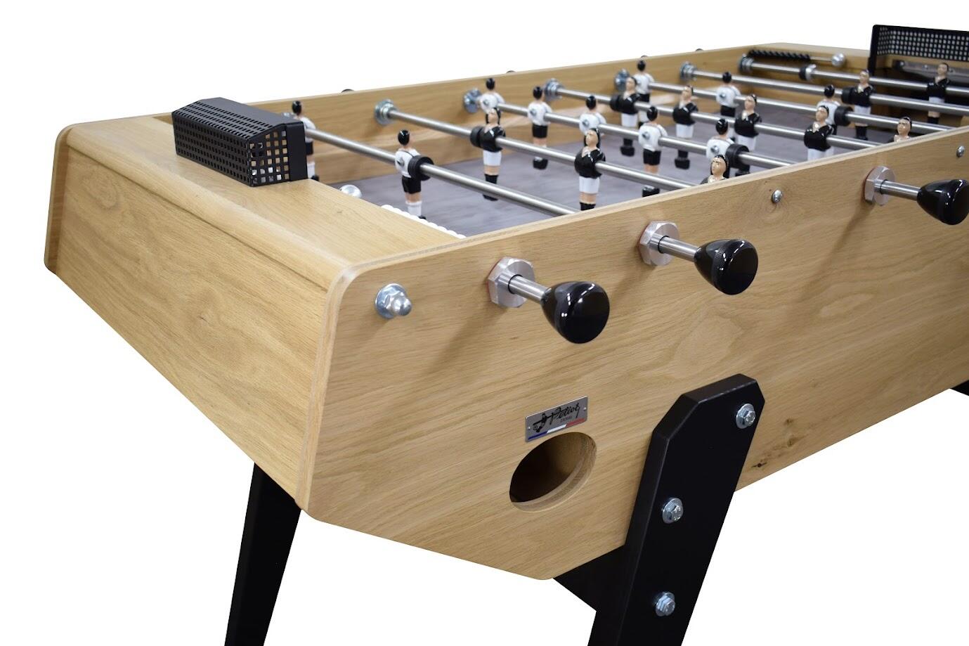 Baby-Foot en chêne massif, design moderne avec poignées rondes, modèle Black Oak 5/5