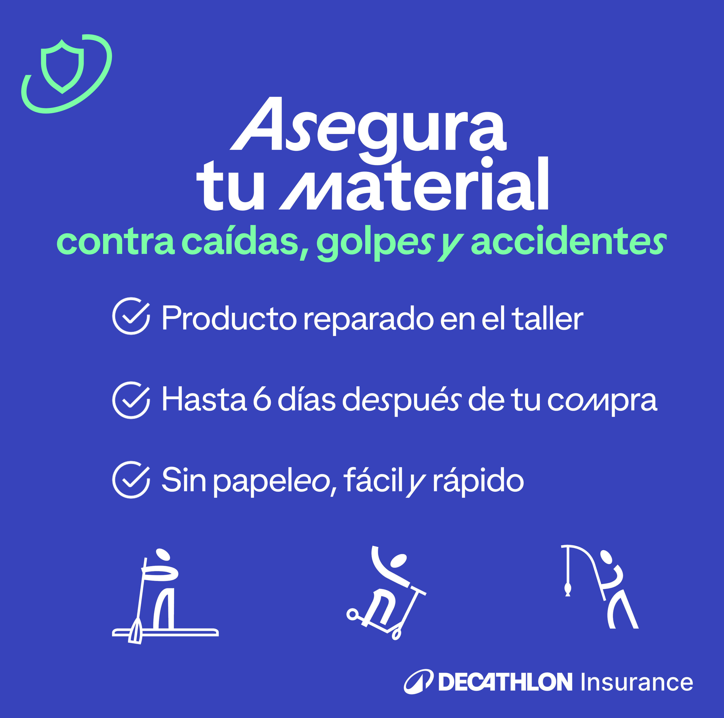 Seguro de daños de 1500€ a 1999,99€ - 2 años (Excepto raquetas y palas de pádel) 1/1