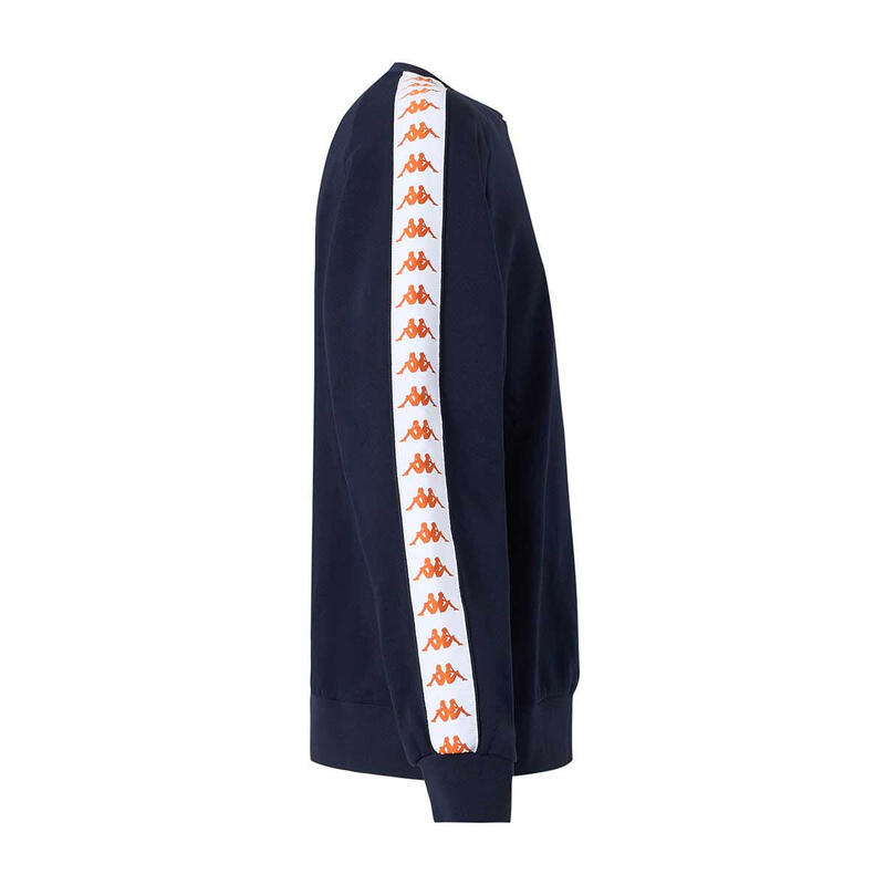 Hanorac Kappa bărbați albastru cu guler rotund și bandă jacquard