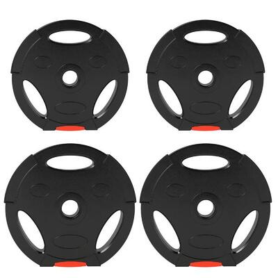 SPORTNOW Kit Pesi con 2 Dischi da 7.5 kg e 2 Dischi da 5 kg con 3 Fori Nero