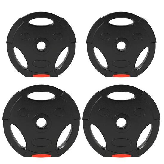 SPORTNOW Kit Pesi con 2 Dischi da 7.5 kg e 2 Dischi da 5 kg con 3 Fori Nero