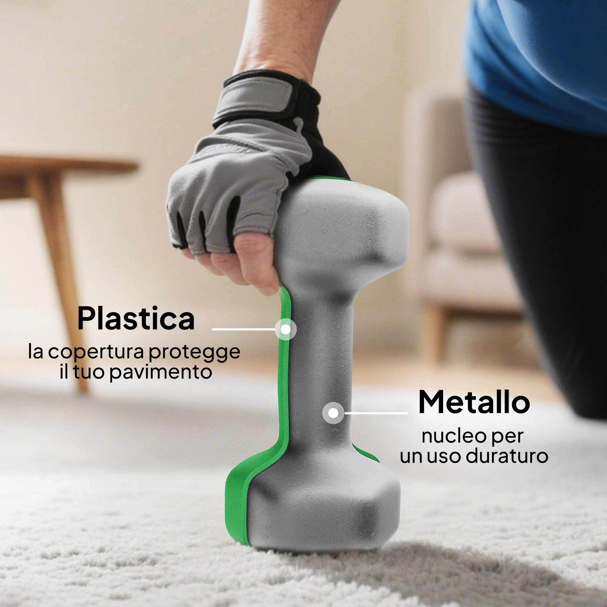 SPORTNOW Set di Manubri Esagonali con Supporto, 1-4kg, Nero 6/8