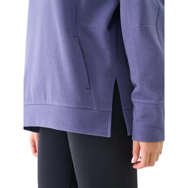 Sudadera yoga 4F mujer - cuello alto, manga larga, azul. 3/3