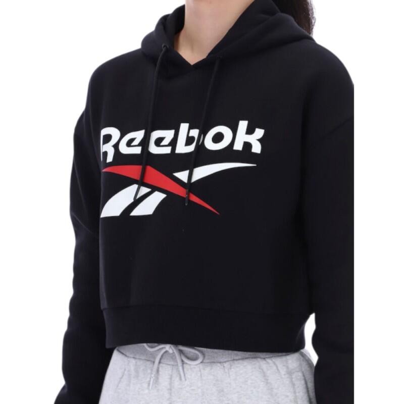 Sweat com capuz Reebok Avery 2 preto oversized cropped 3/3