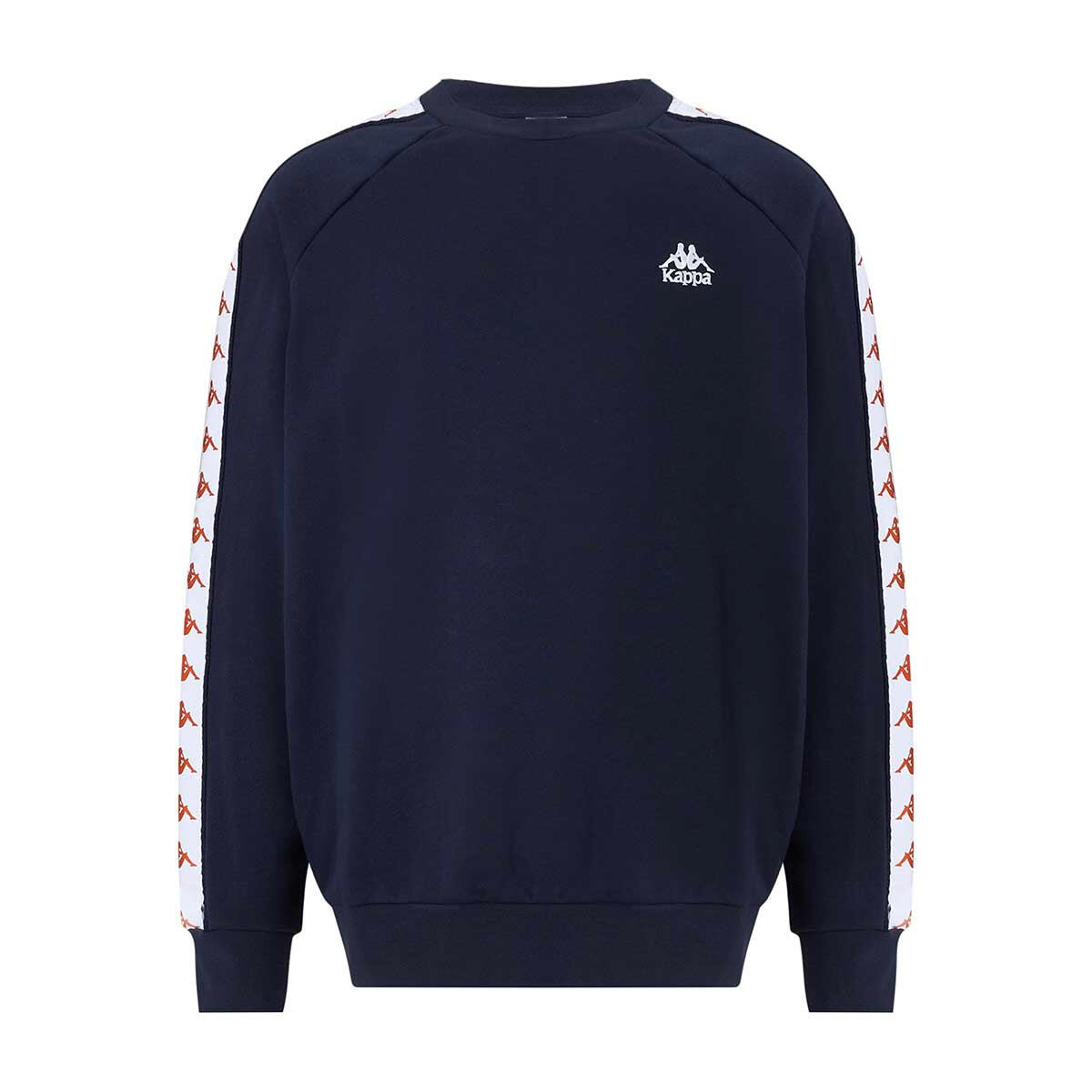 Sweatshirt Kappa homme bleu col rond avec bande jacquard 1/5