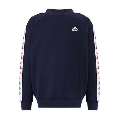 Kappa heren sweater blauw ronde hals met jacquardband