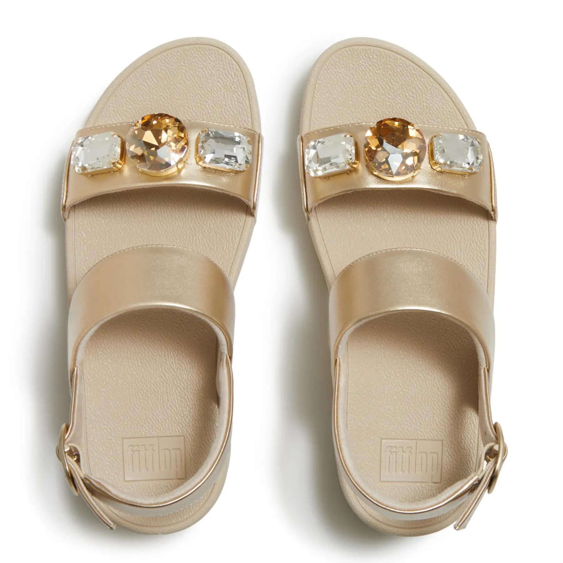 Sandalias de cuña para mujer FitFlop Lulu Ultra-Jewel Metallic 3/7