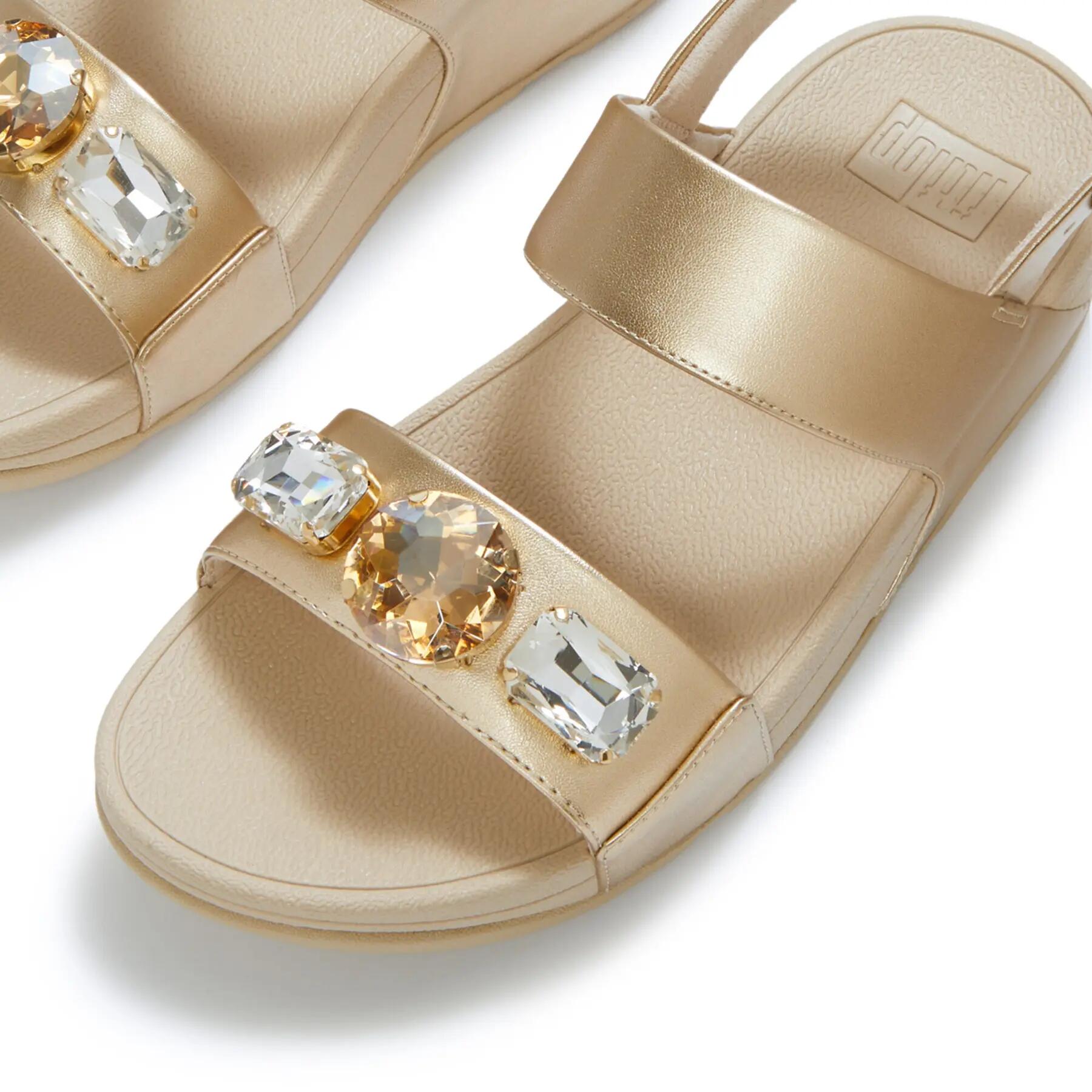 Sandalias de cuña para mujer FitFlop Lulu Ultra-Jewel Metallic 4/7