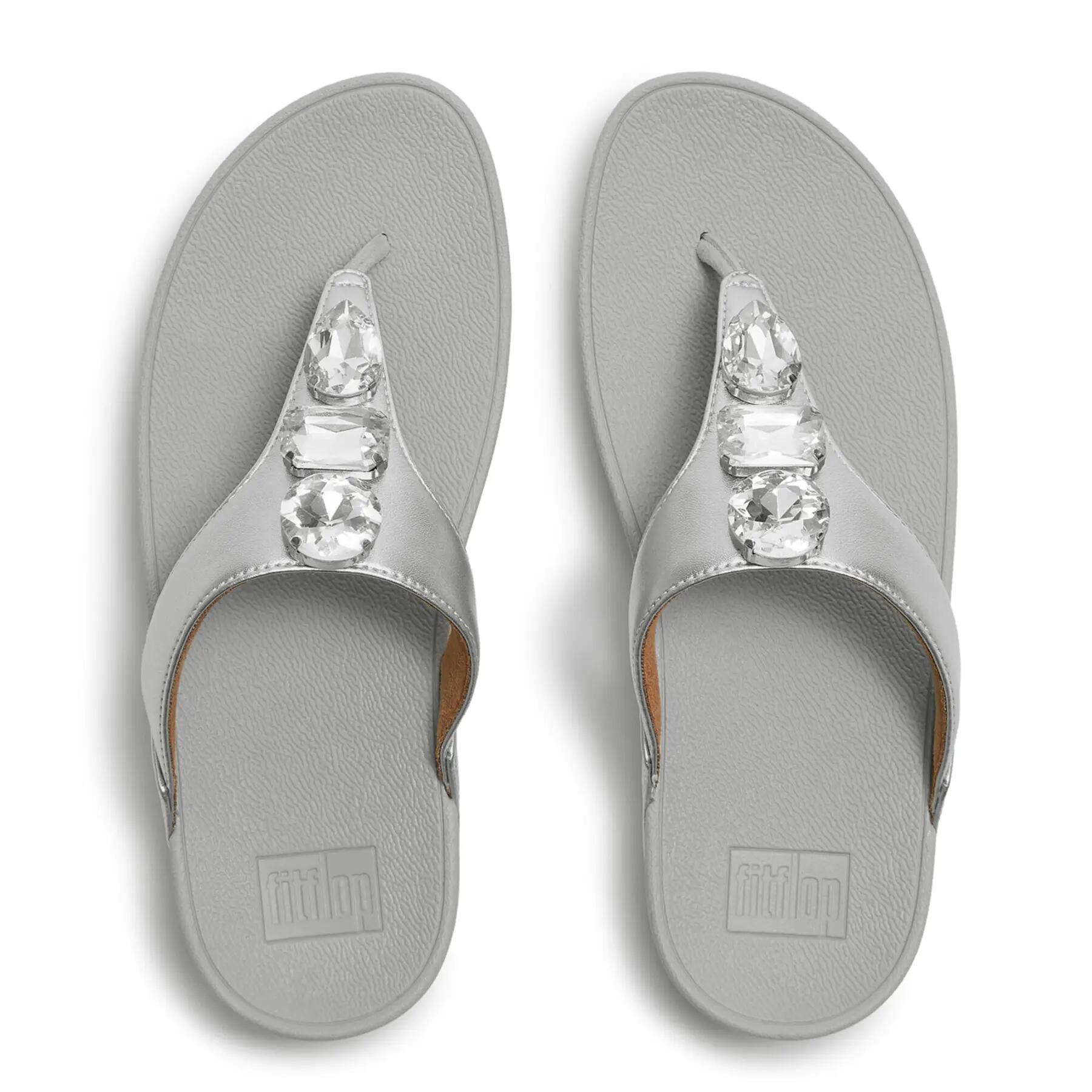 Sandalias de dedo con cuña mujer FitFlop Lulu Ultra-Jewel Metallic 3/7